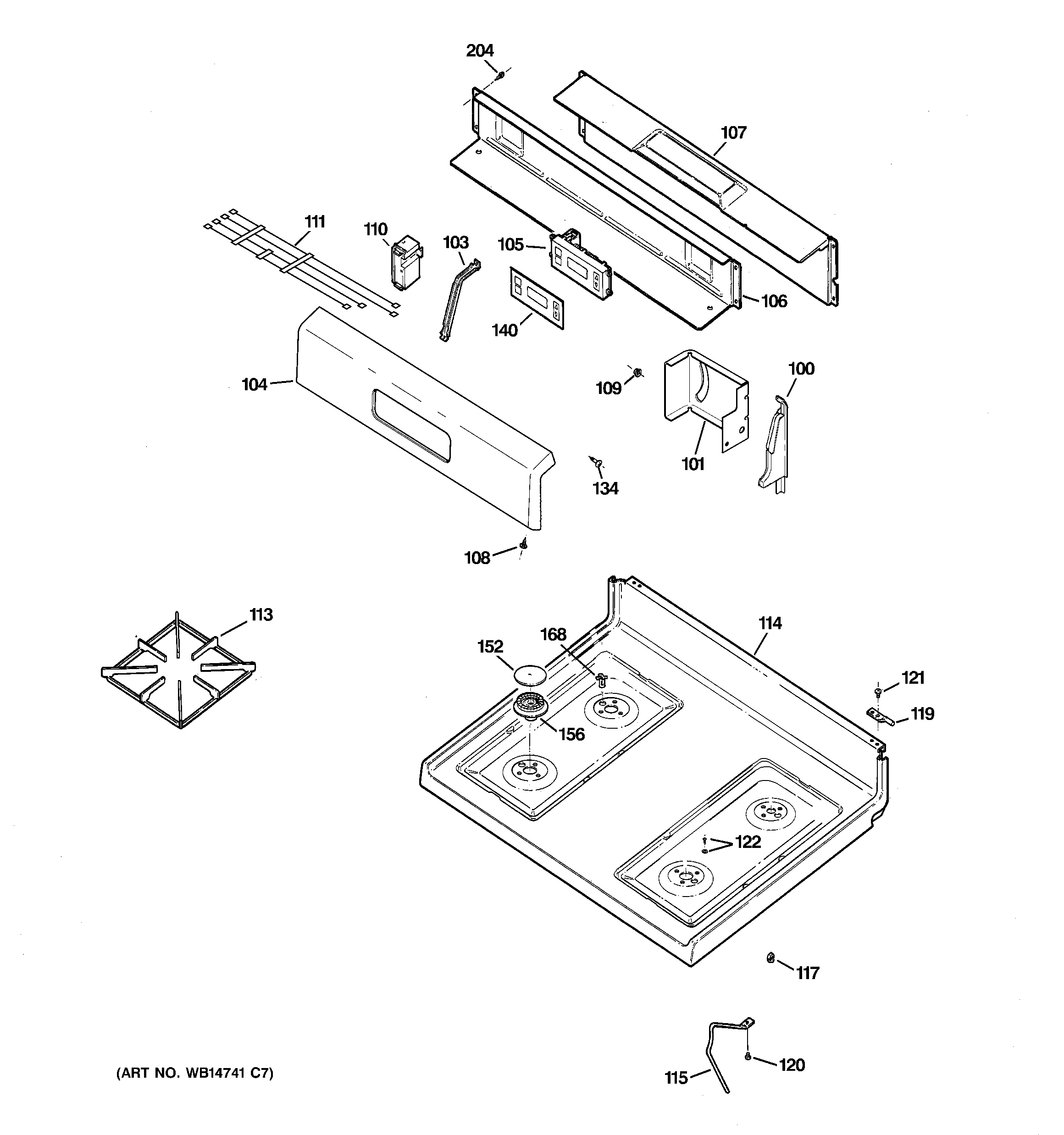 CONTROL PANEL & COOKTOP