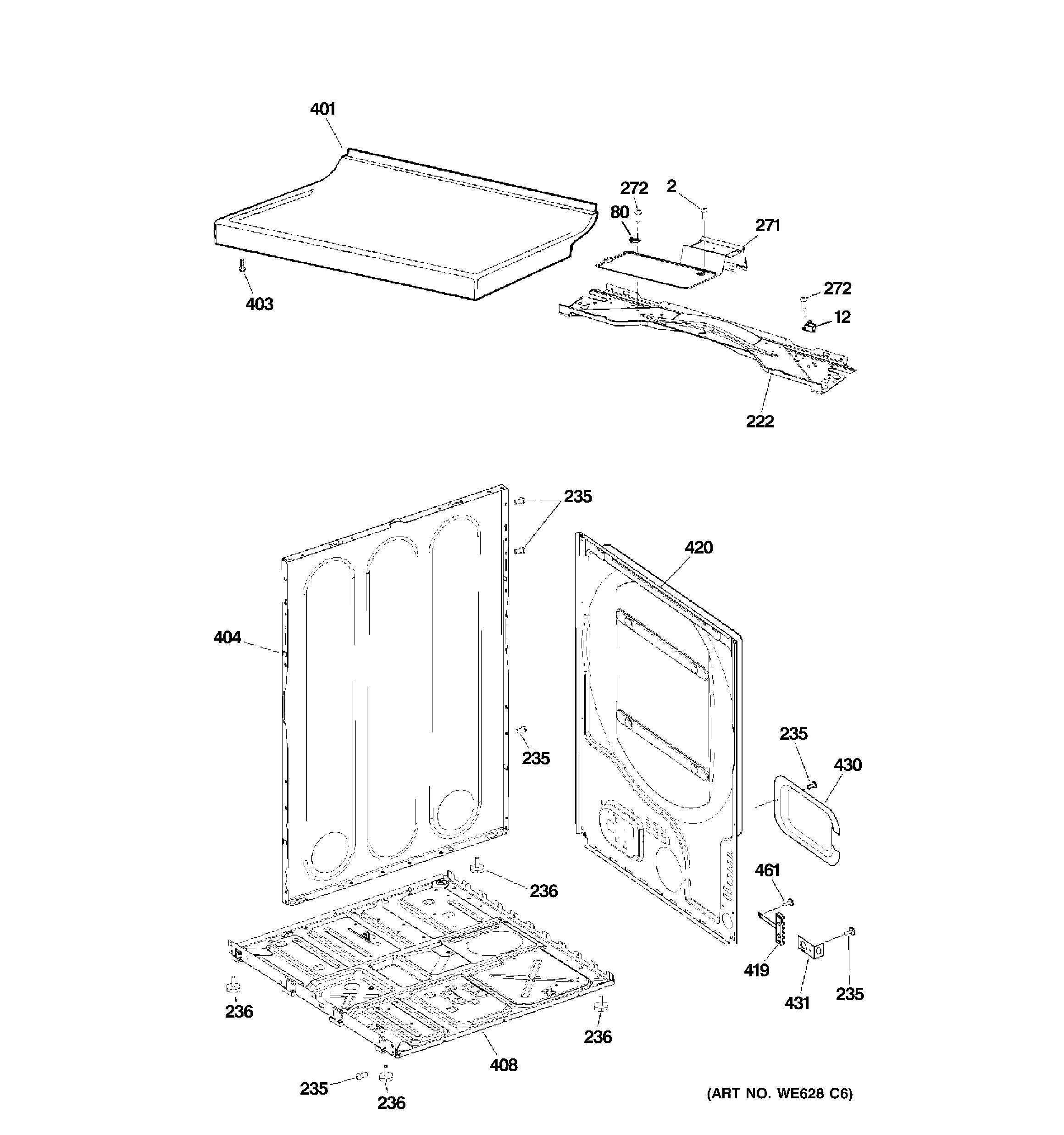 Cabinet & top panel