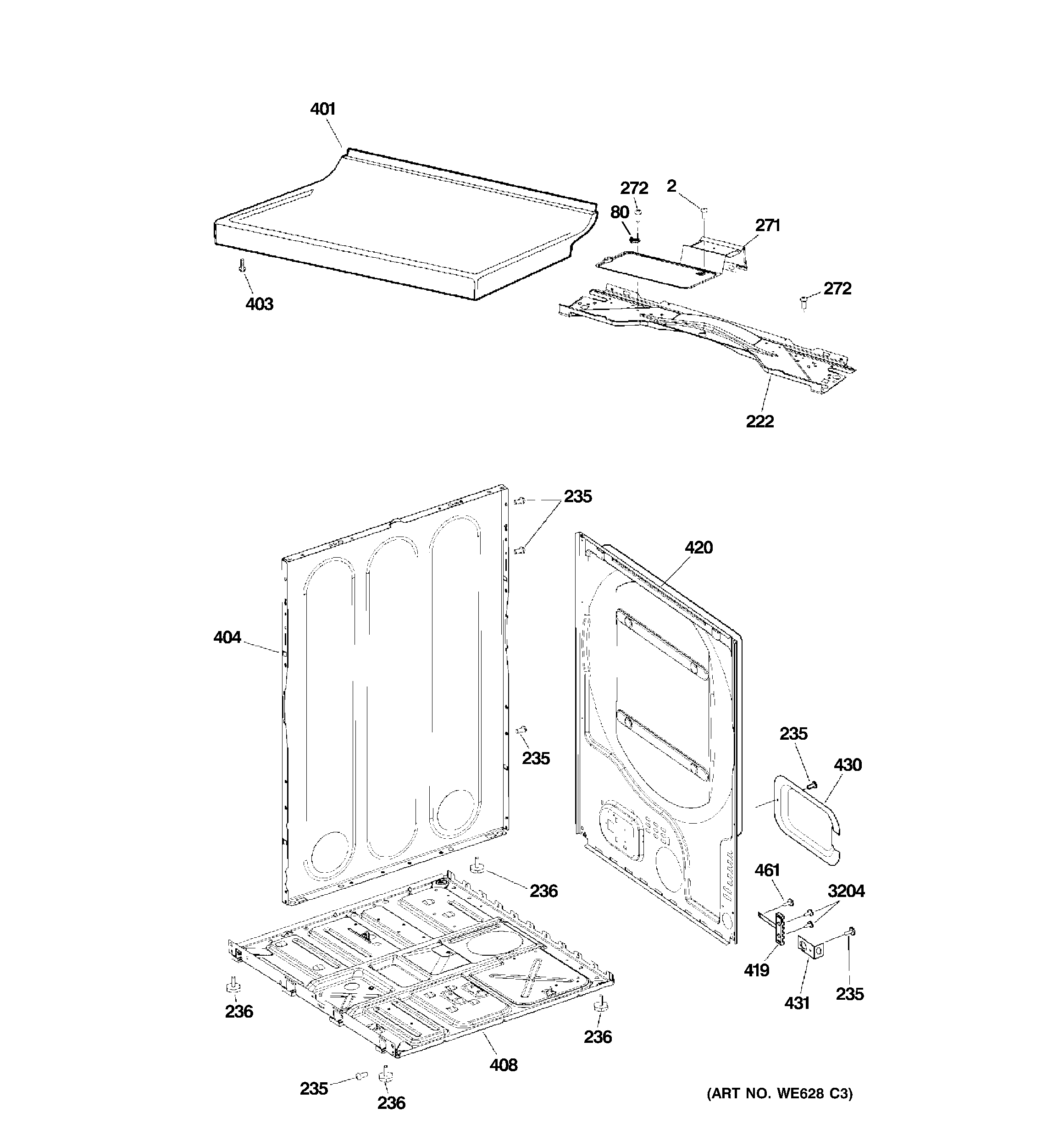Cabinet & top panel