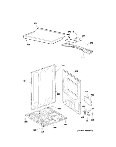 Cabinet & top panel