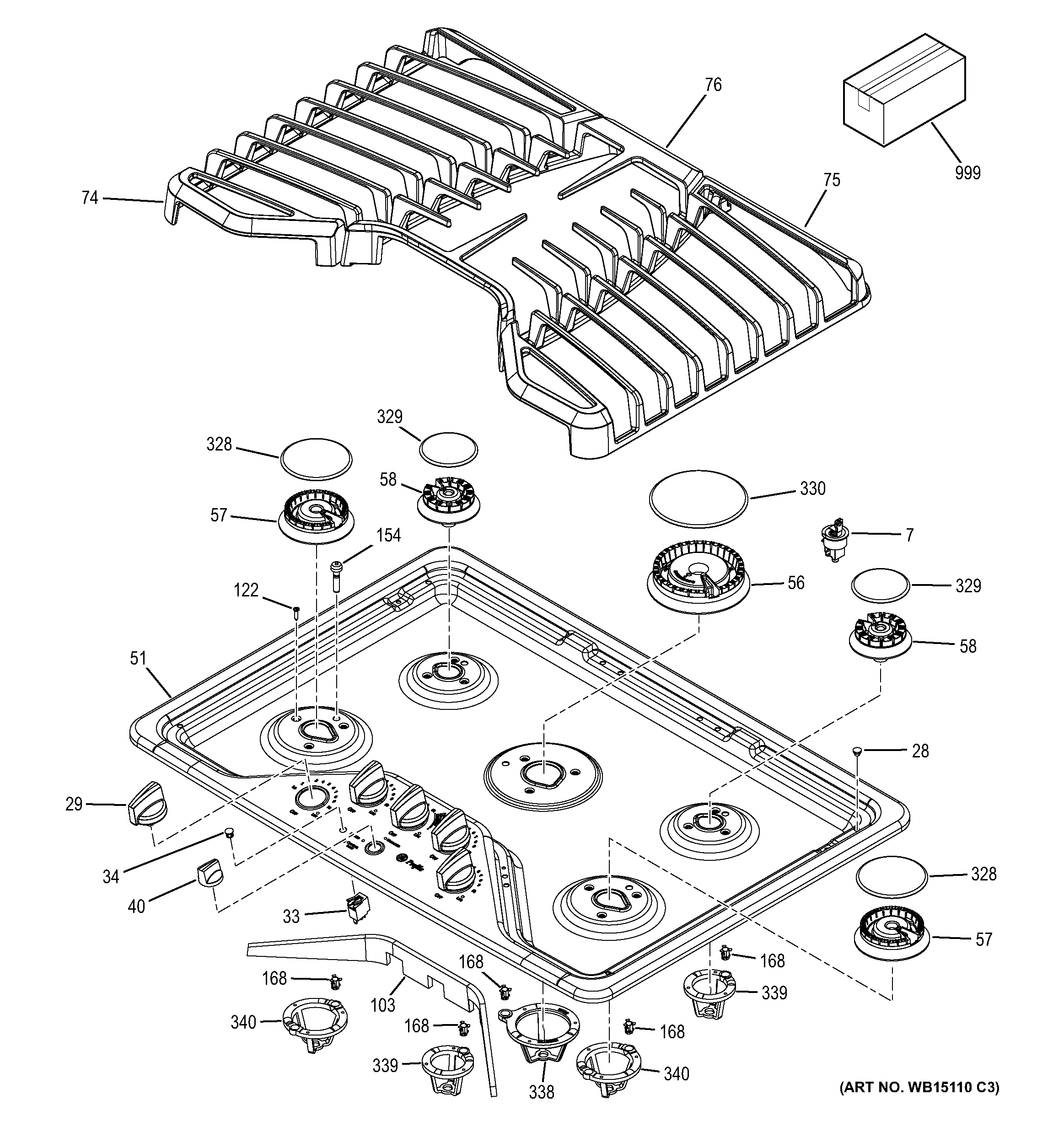 CONTROL PANEL & COOKTOP