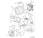 GE PTDS850GM0WW drum, blower & motor assembly diagram