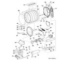 GE PTDS855GM0MS drum, blower & motor assembly diagram