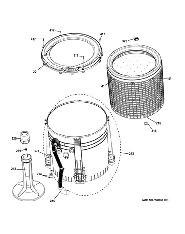 Tub, basket & agitator