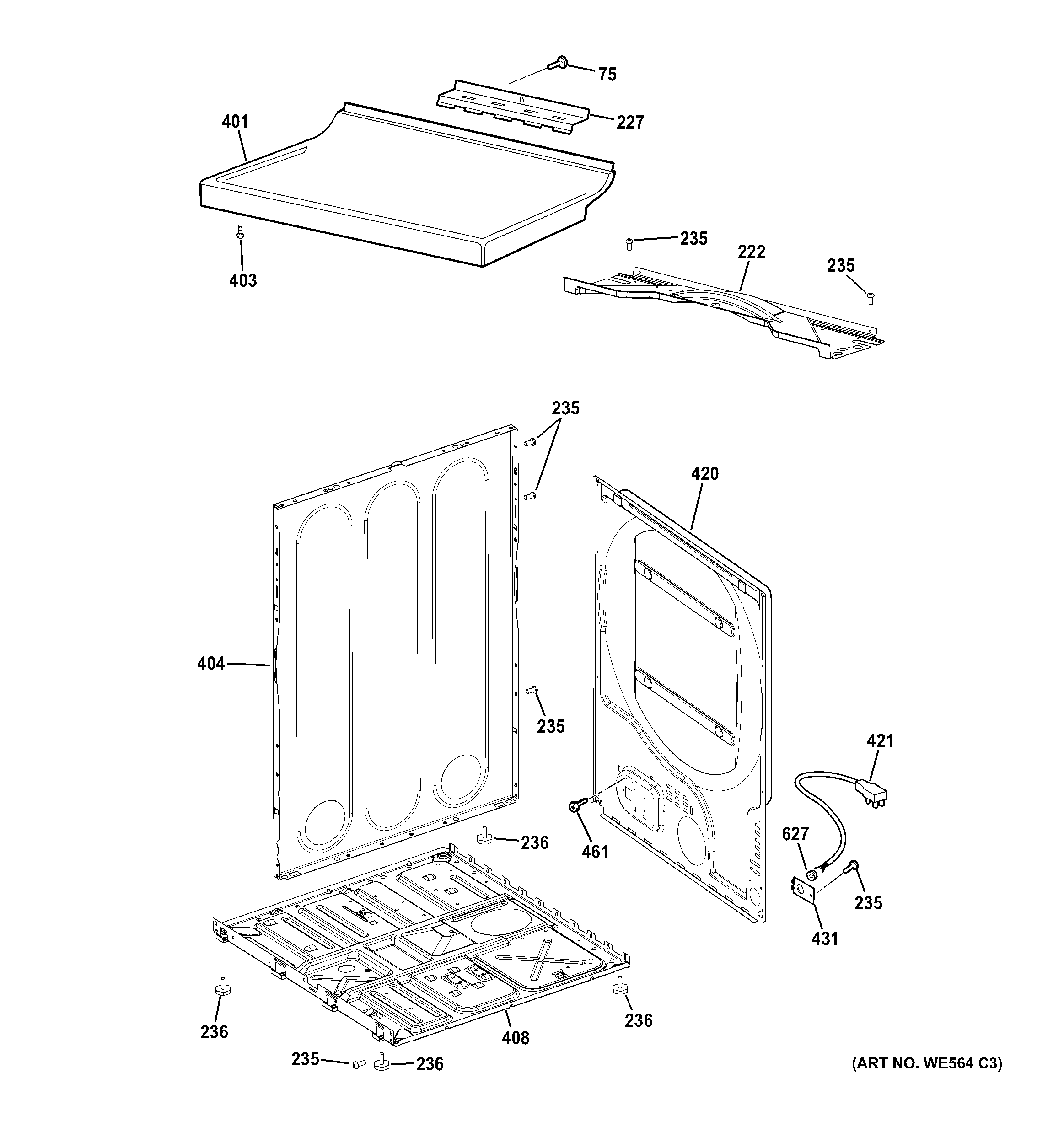 Cabinet & top panel