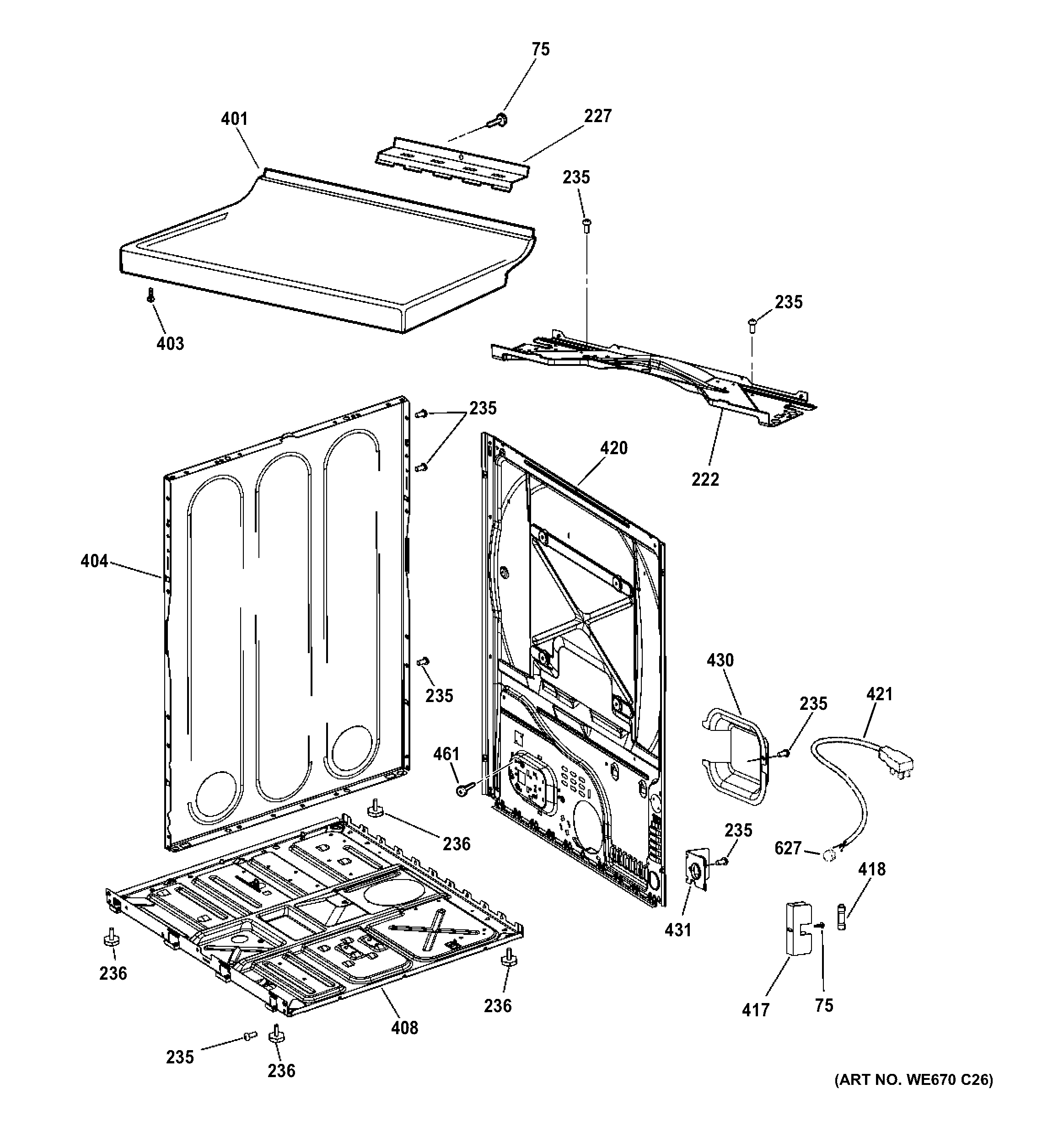 Cabinet & top panel