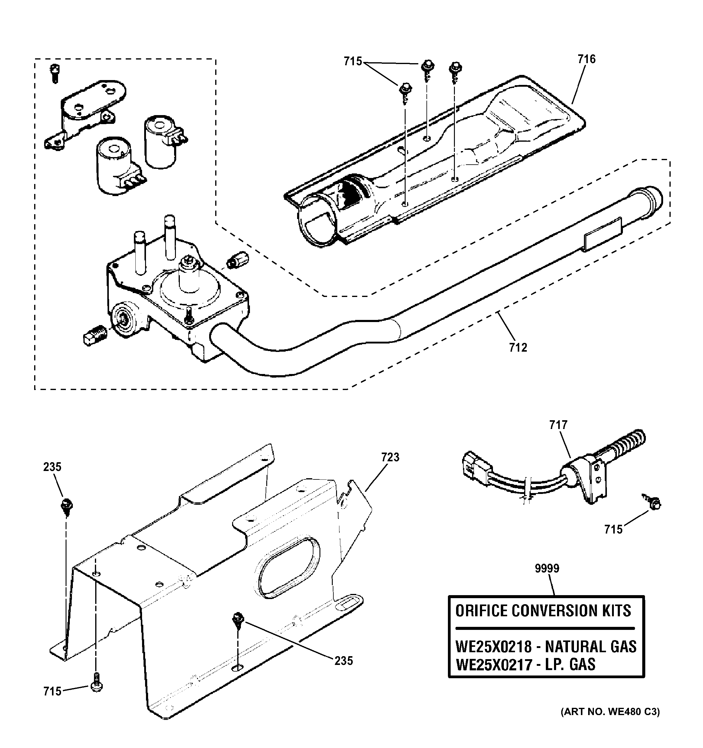 Gas valve & burner assembly