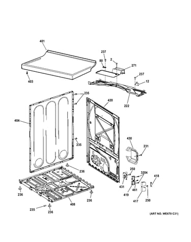 Cabinet & top panel