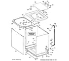 GE GCWN2800D0WW cabinet, cover & front panel diagram