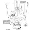 GE GCWN2800D0WW suspension, pump & drive components diagram