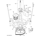 GE GHWN5250D1WS suspension, pump & drive components diagram