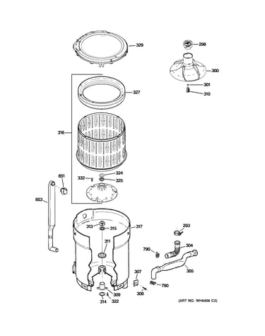 Tub, basket & agitator