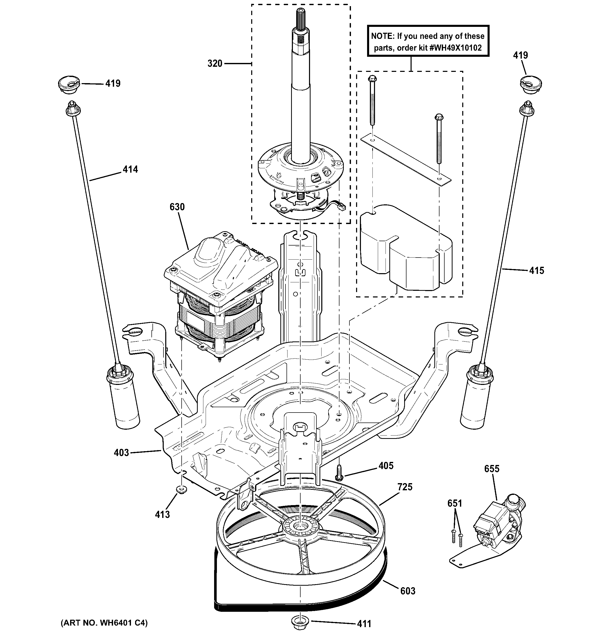 Suspension, pump & drive components