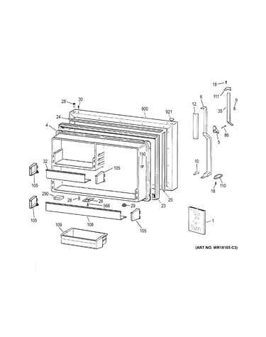 Freezer door