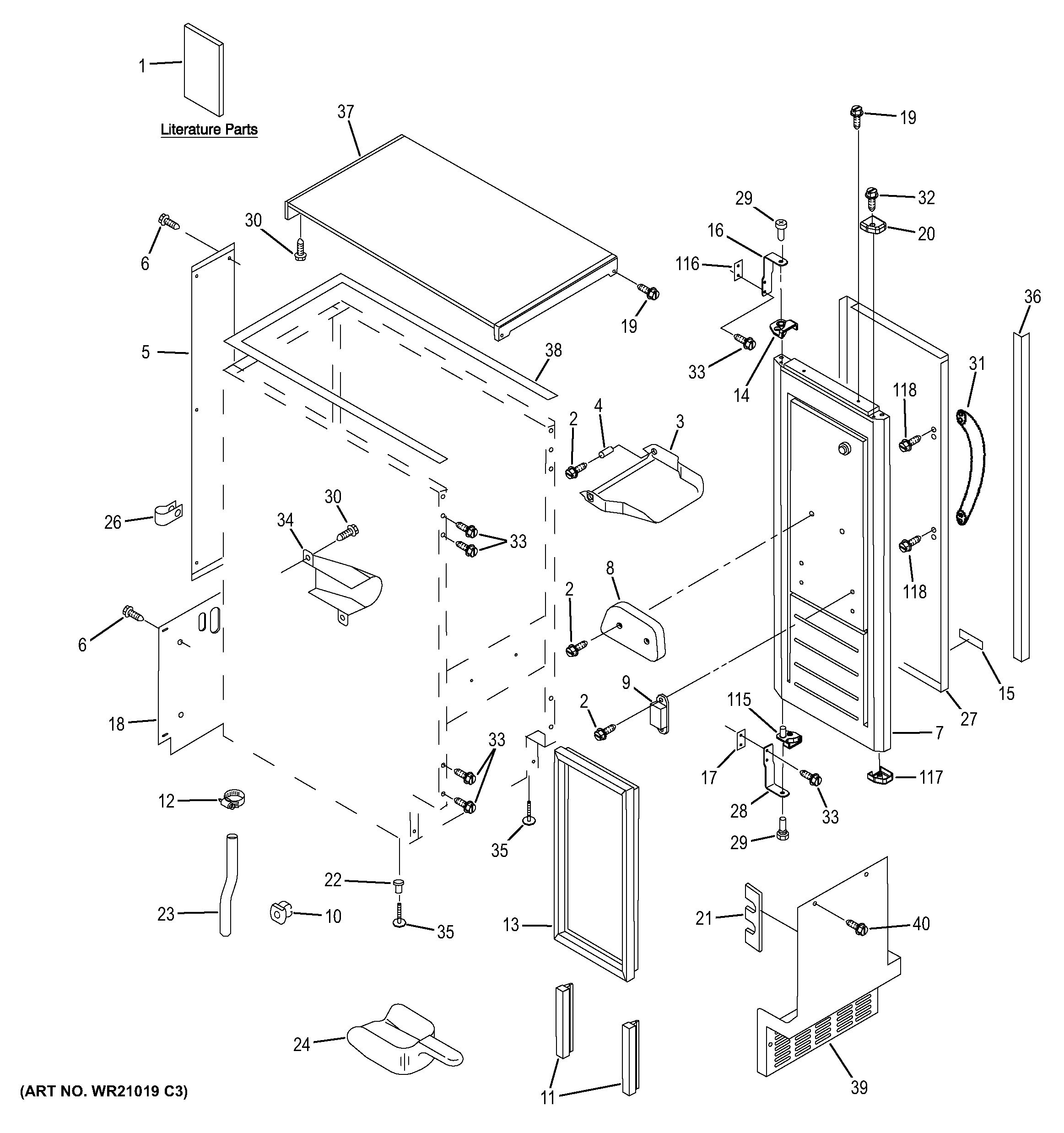 Cabinet, liner & door parts