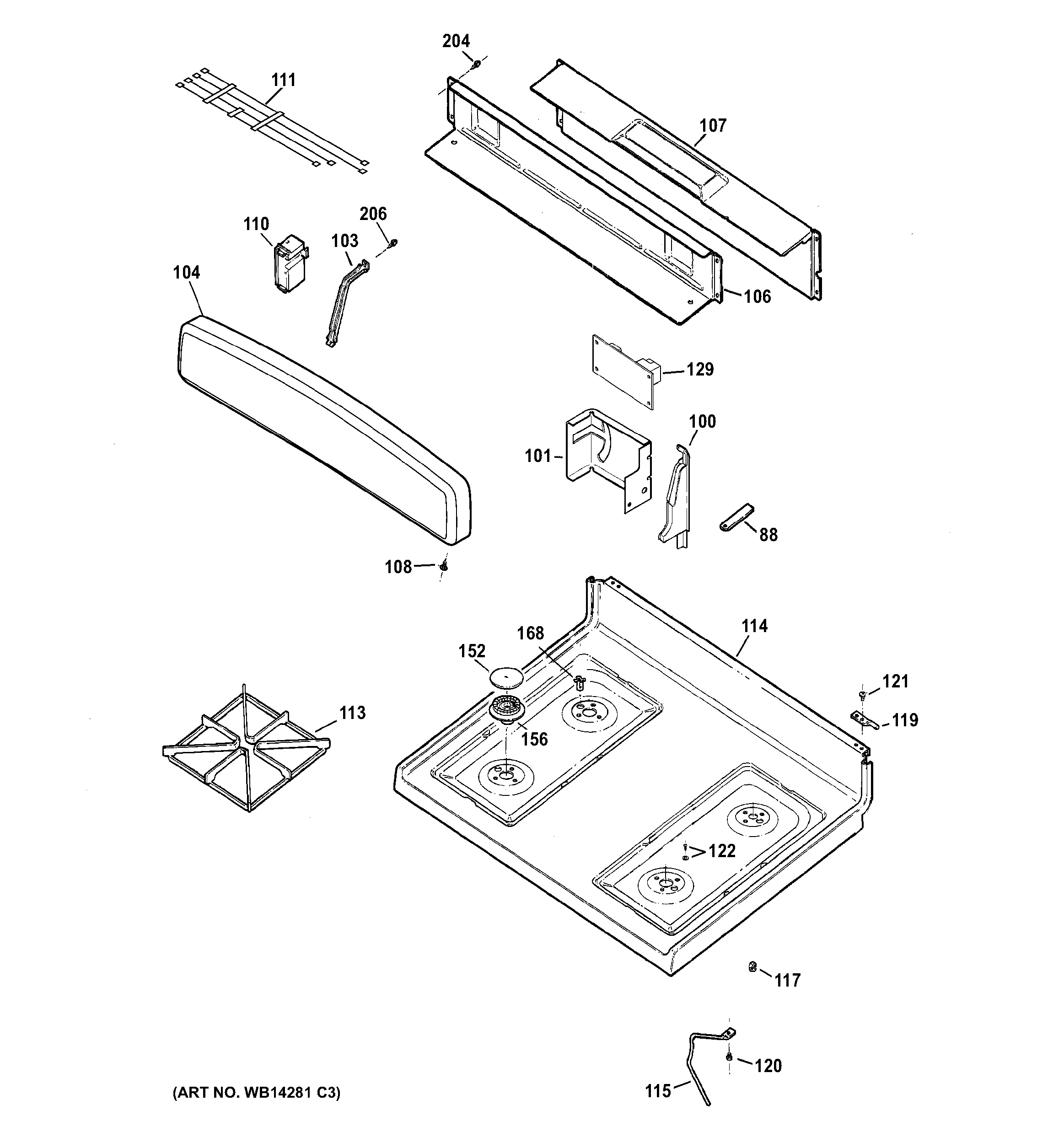 CONTROL PANEL & COOKTOP