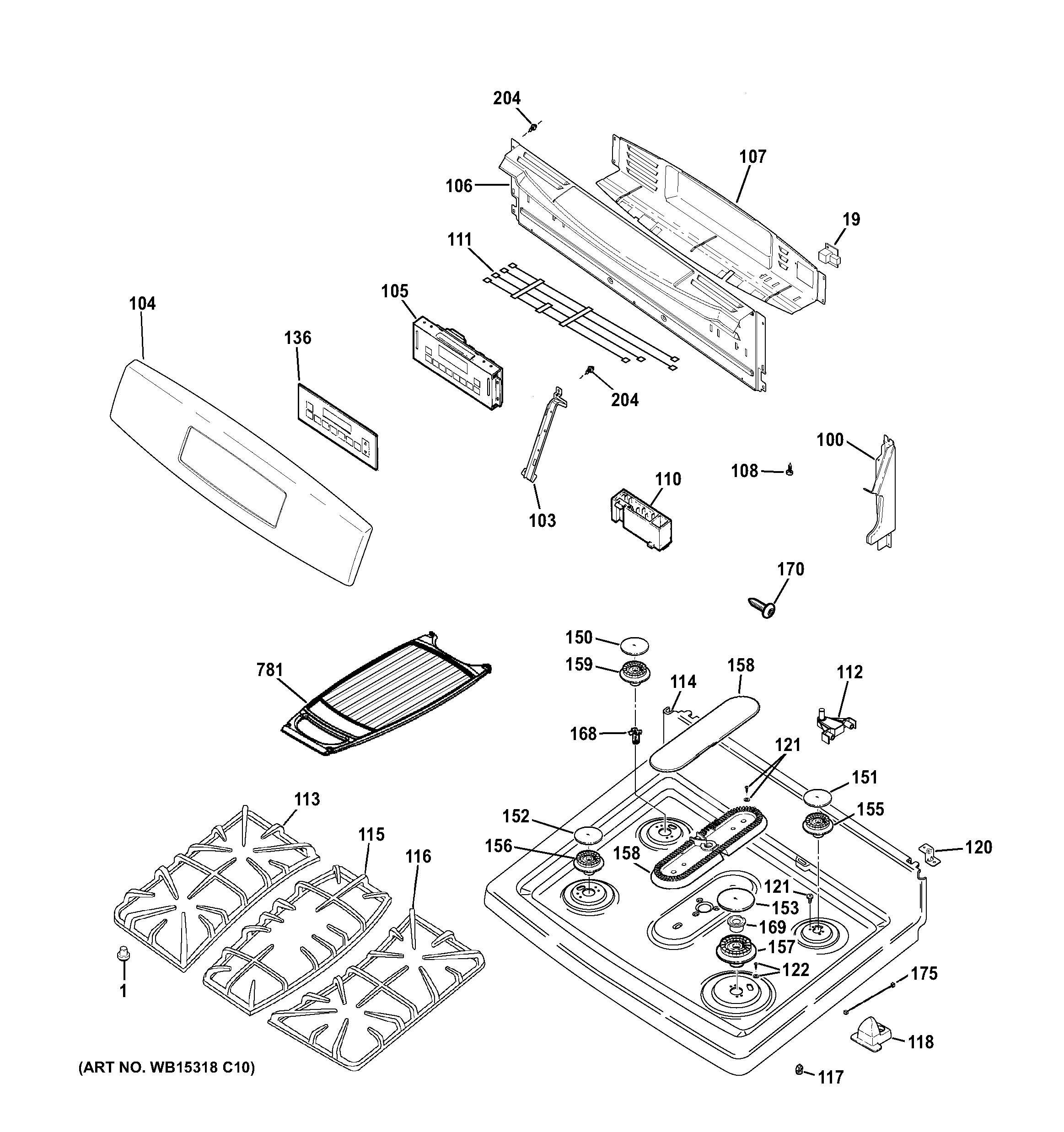 CONTROL PANEL & COOKTOP