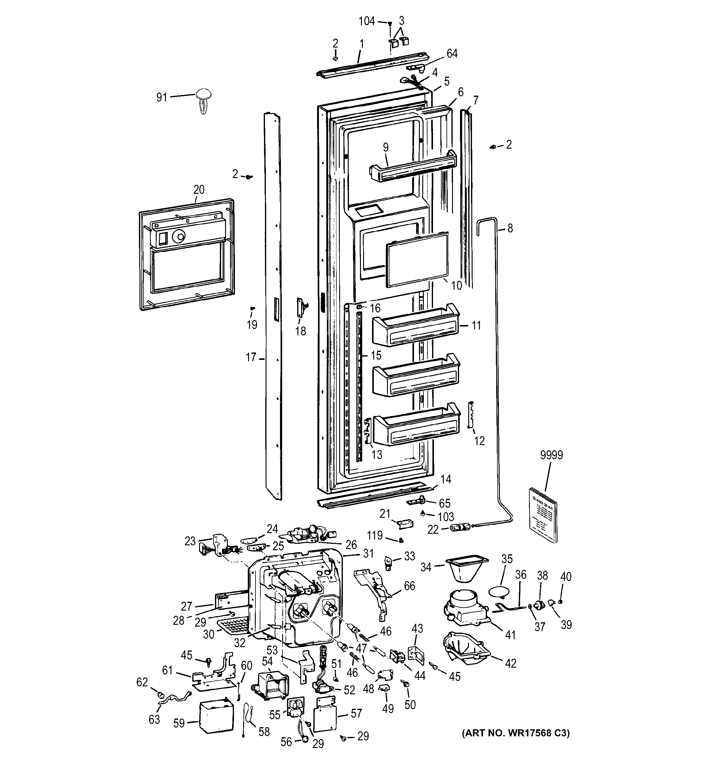Freezer door