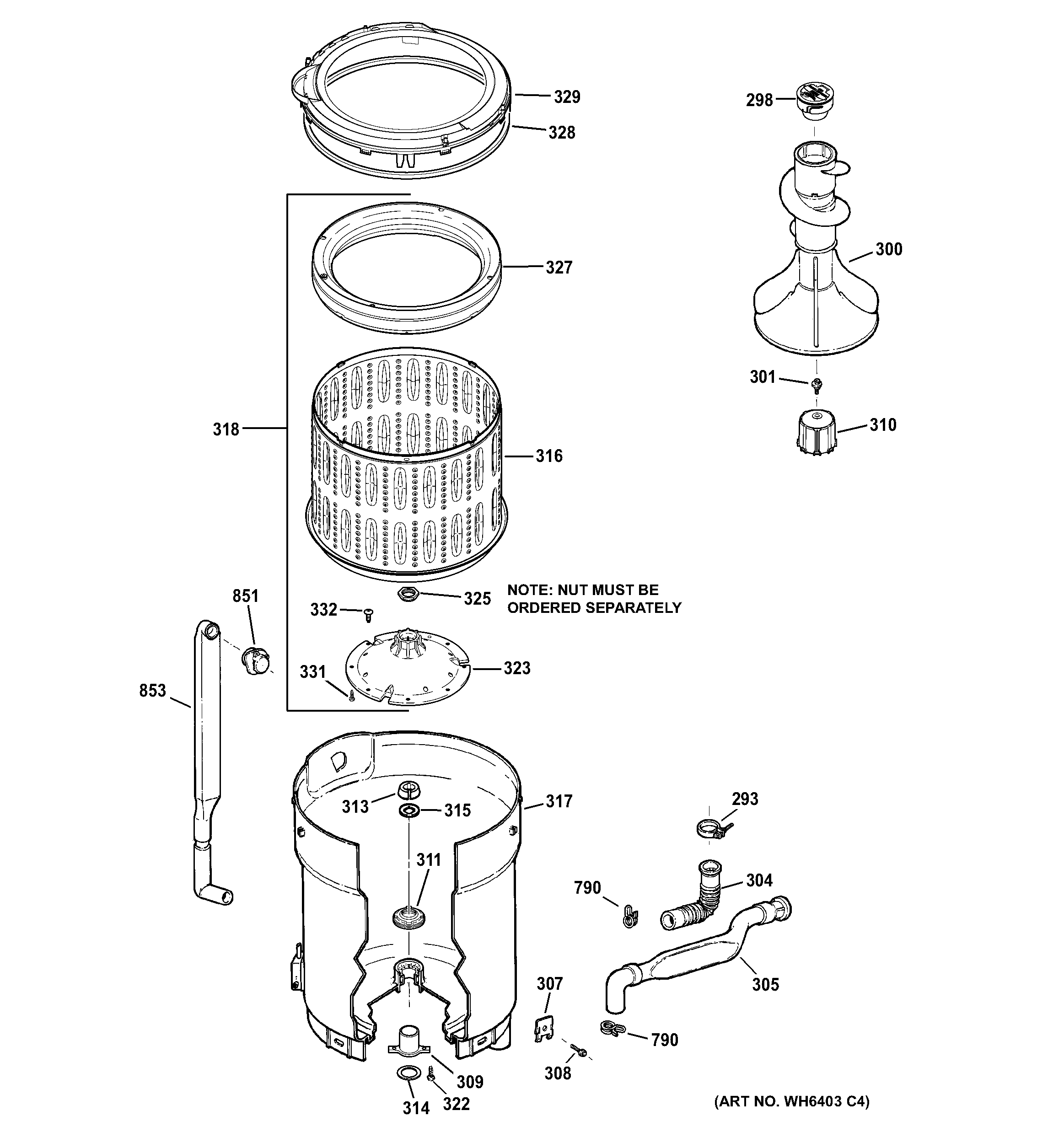 Tub, basket & agitator