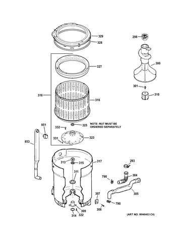 Tub, basket & agitator