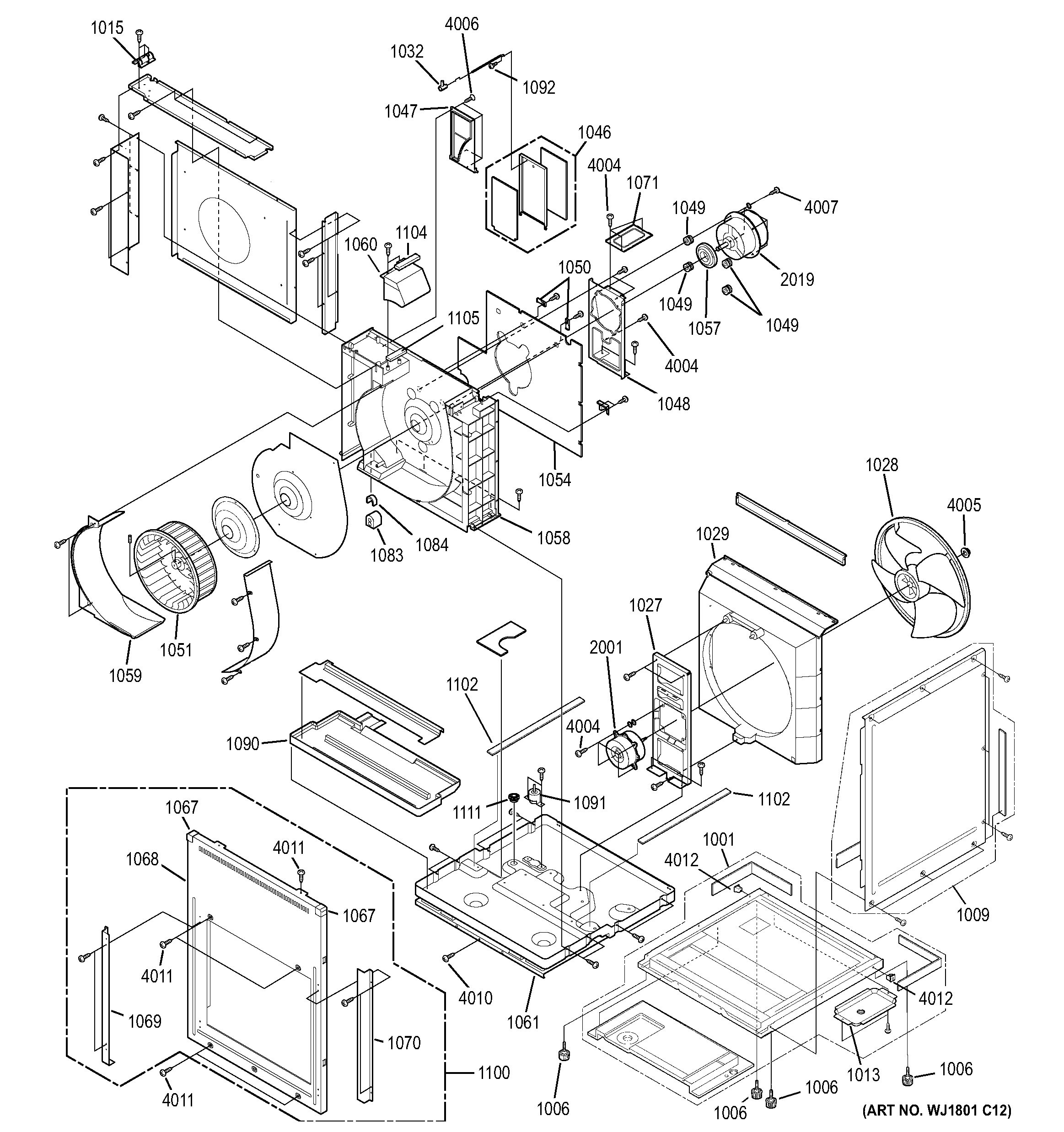 Motor, heater & base pan parts
