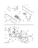 Backsplash, blower & motor assembly