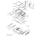 GE GYE22KSHCSS fresh food shelves diagram