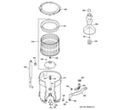 GE GCWP1805D0CC tub, basket & agitator diagram