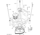 GE GHWN4250D1WW suspension, pump & drive components diagram