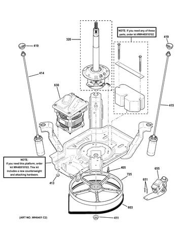Suspension, pump & drive components