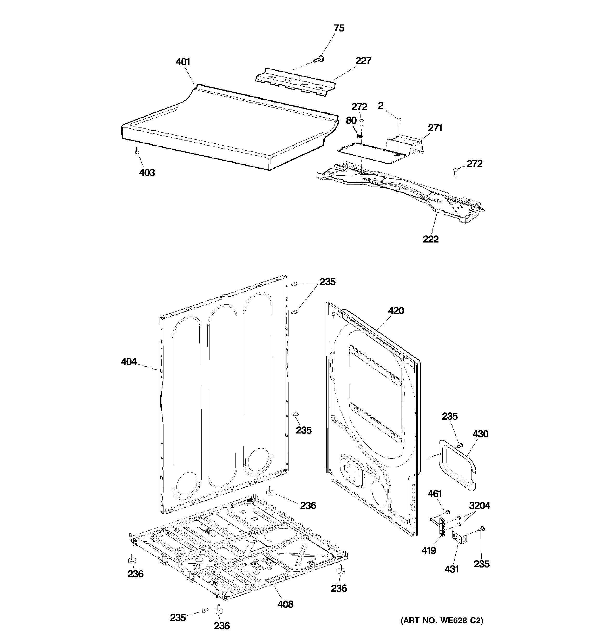 Cabinet & top panel