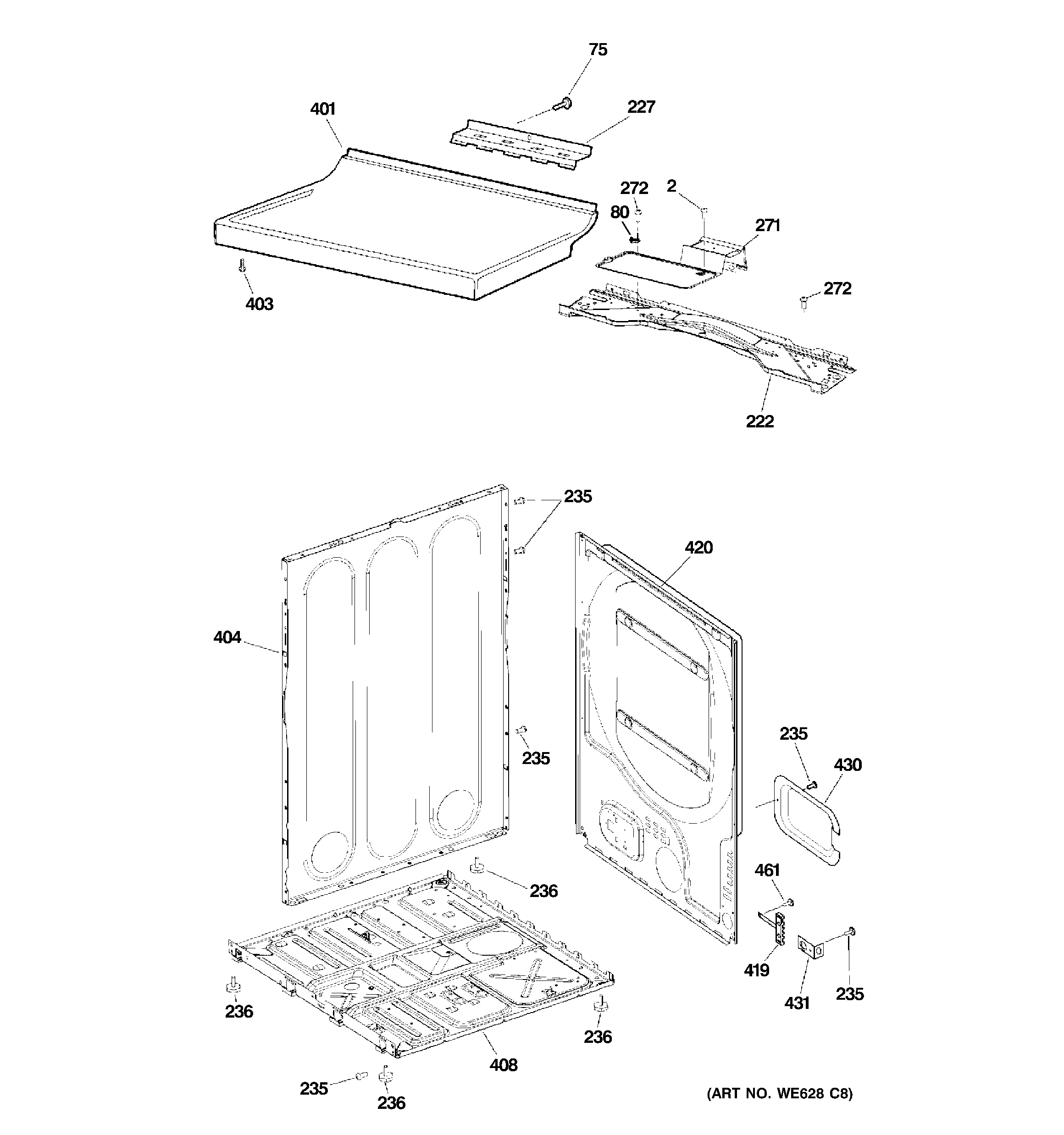 Cabinet & top panel