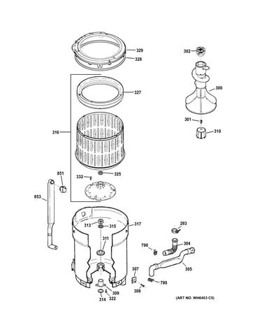 Tub, basket & agitator