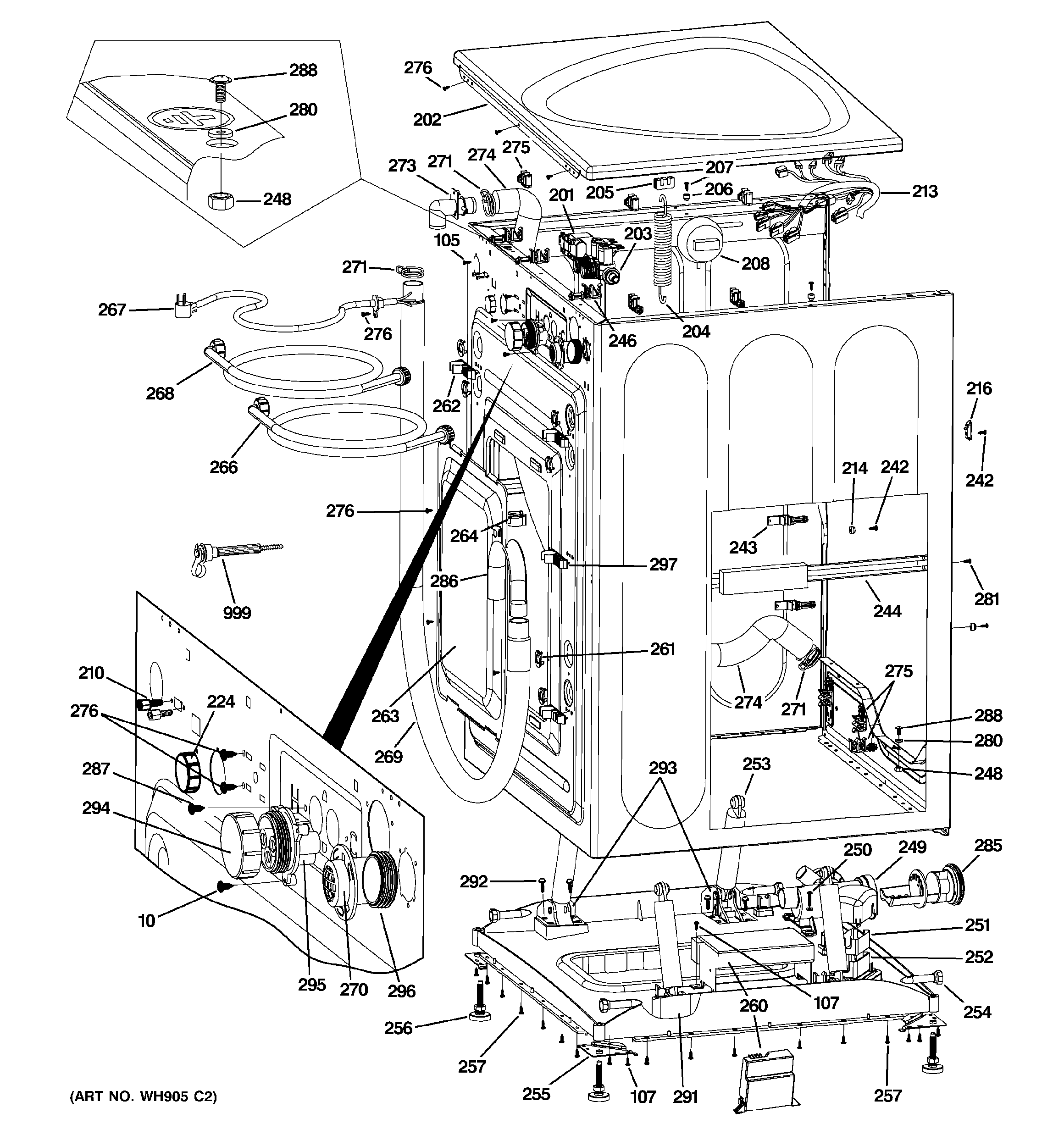 Cabinet & top panel