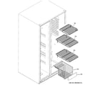 GE GSS25CGHBCBB freezer shelves diagram