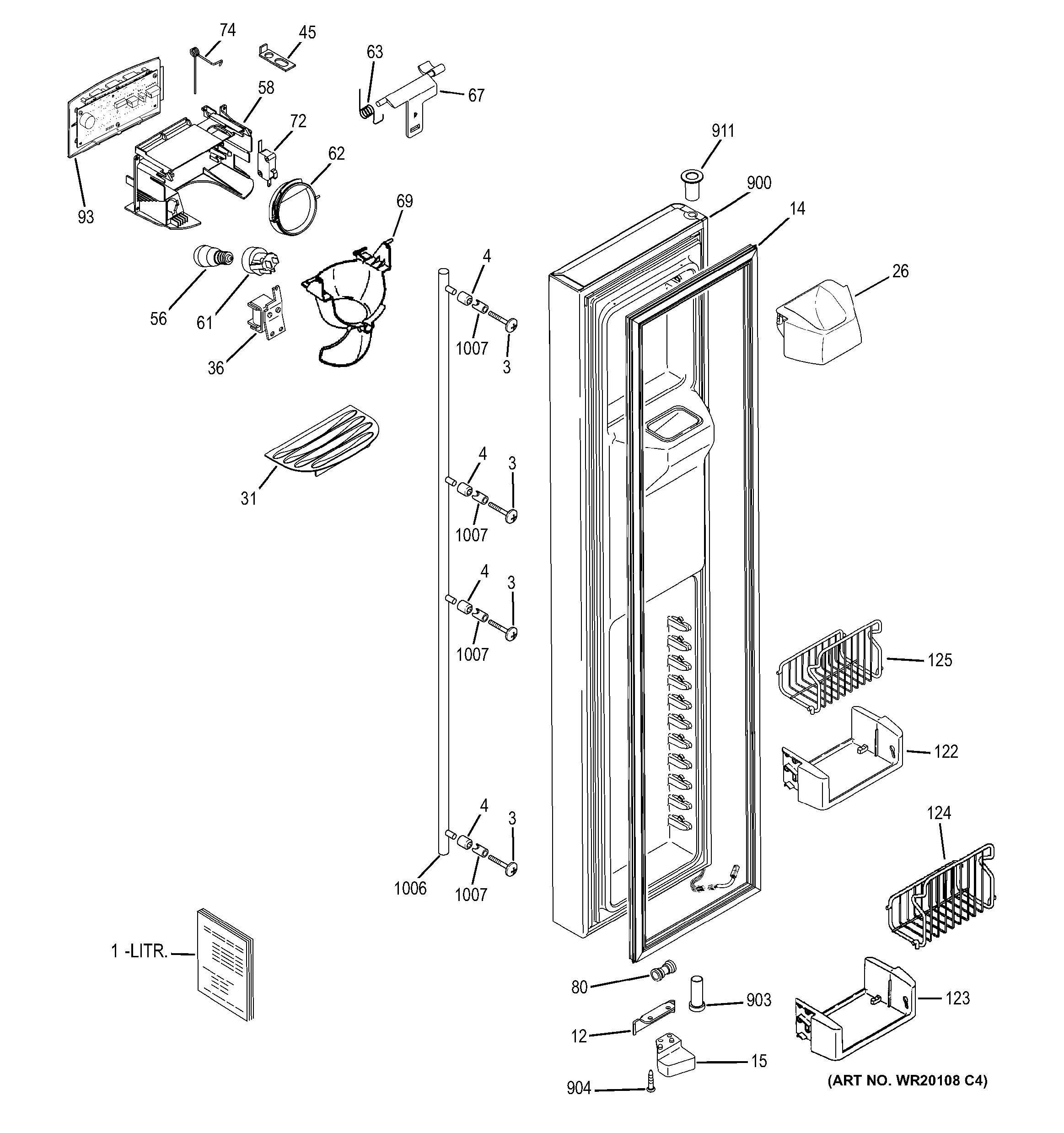 Official GE ZFSB25DXCSS side-by-side refrigerator parts