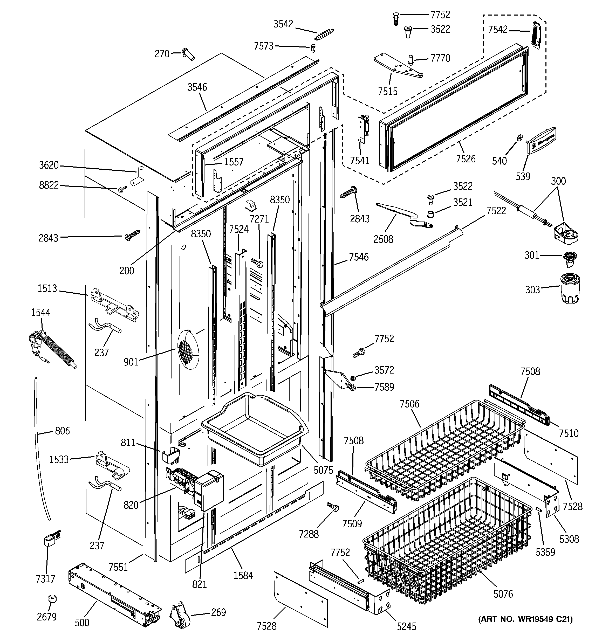 FREEZER SECTION, TRIM & COMPONENTS