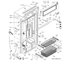 GE ZICP360SRFSS freezer section, trim & components diagram