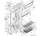 GE ZICS360NXCLH freezer section, trim & components diagram
