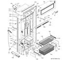 GE ZICS360NXBLH freezer section, trim & components diagram