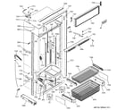 GE ZIC360NXBLH freezer section, trim & components diagram