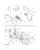 Backsplash, blower & drive assembly