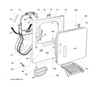 GE GTDS570GD2WW front panel & door diagram