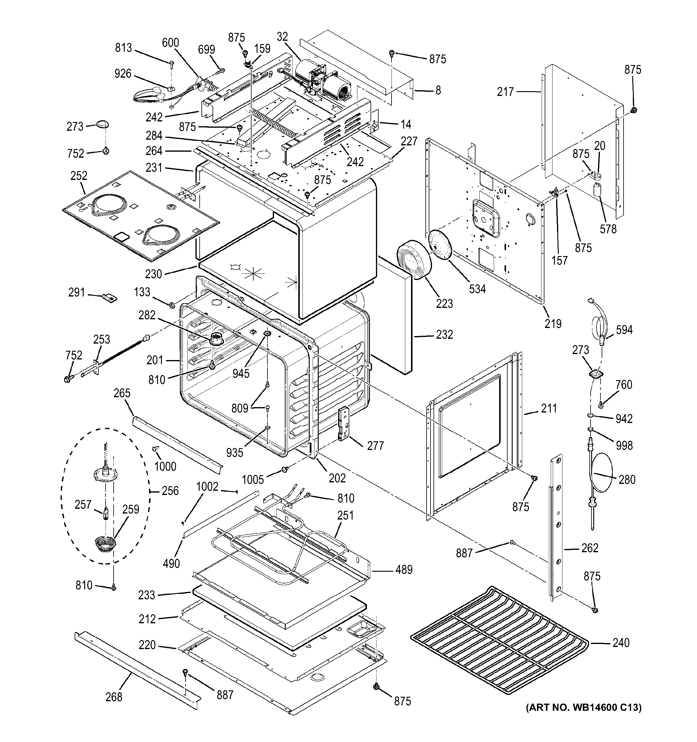 BODY WITH MICROWAVE SUPPORT