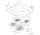 GE JB695DF1WW cooktop diagram