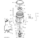 GE GHWN8355D0MC tub & motor diagram