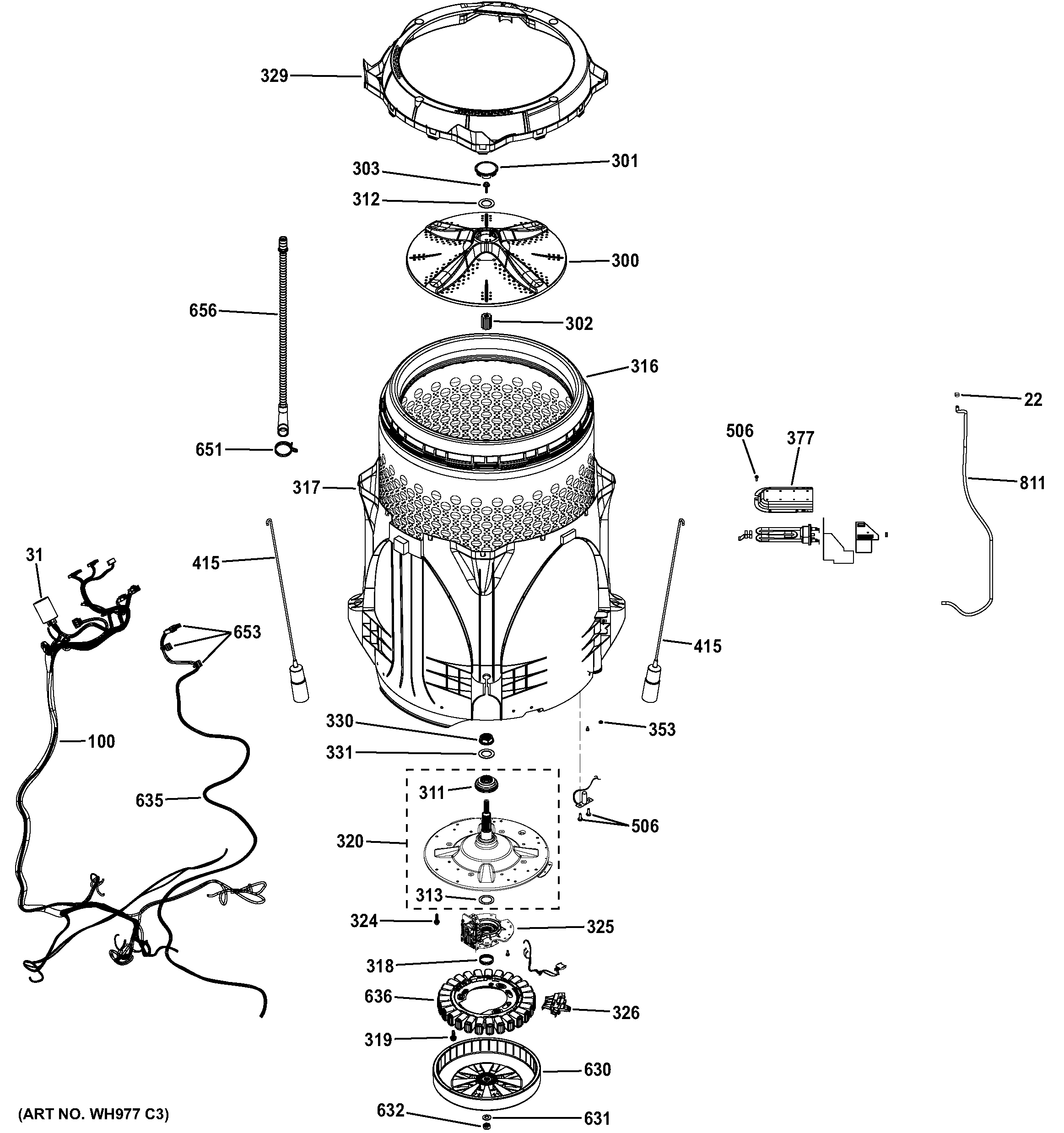 Tub & motor