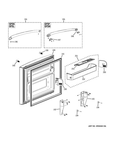 Freezer door