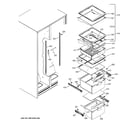 GE GSE22ETHBBB fresh food shelves diagram