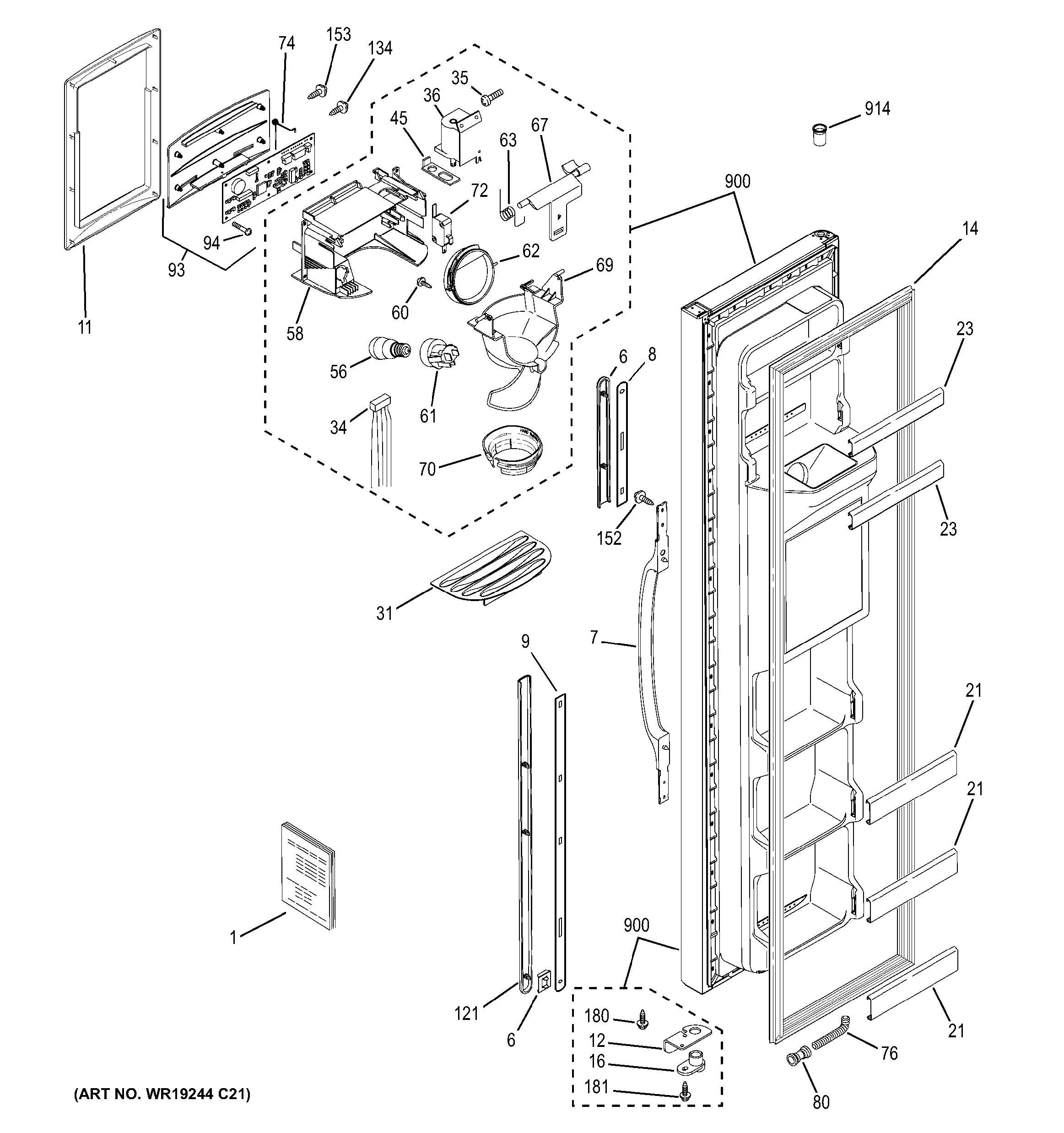 Freezer door